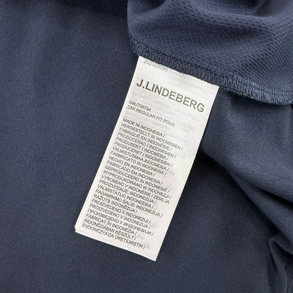J. Lindeberg Golf Men's Short Sleeve Polo Shirt Size 2XL XXL Blue Regular Fit